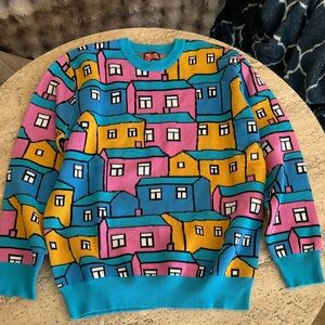 Colorful Urban Design Crewneck Sweater